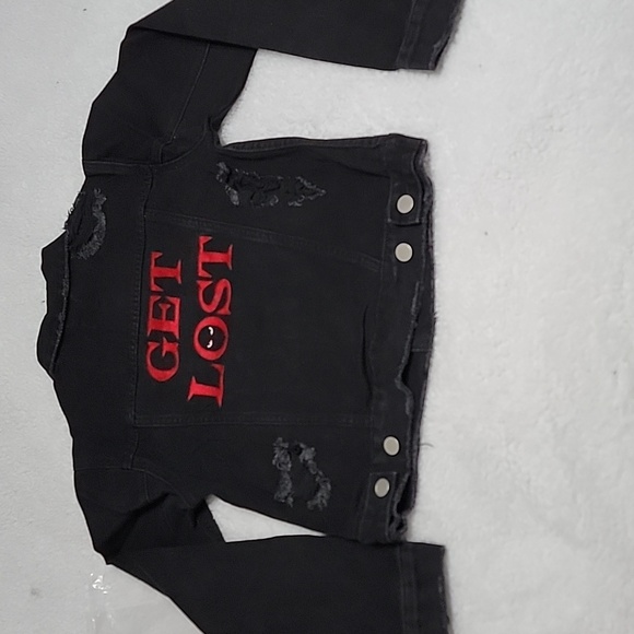 BNWT EMILY THE STRANGE X DOLLS KILL TRUCKER JACKET - Picture 7 of 10